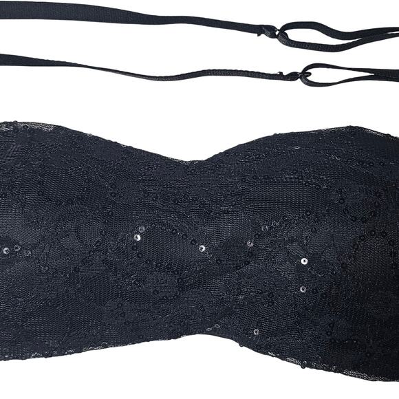 René Rofé NWT Black Sequin Convertible Stretch Bra with Removable Pads Size S - Picture 5 of 9